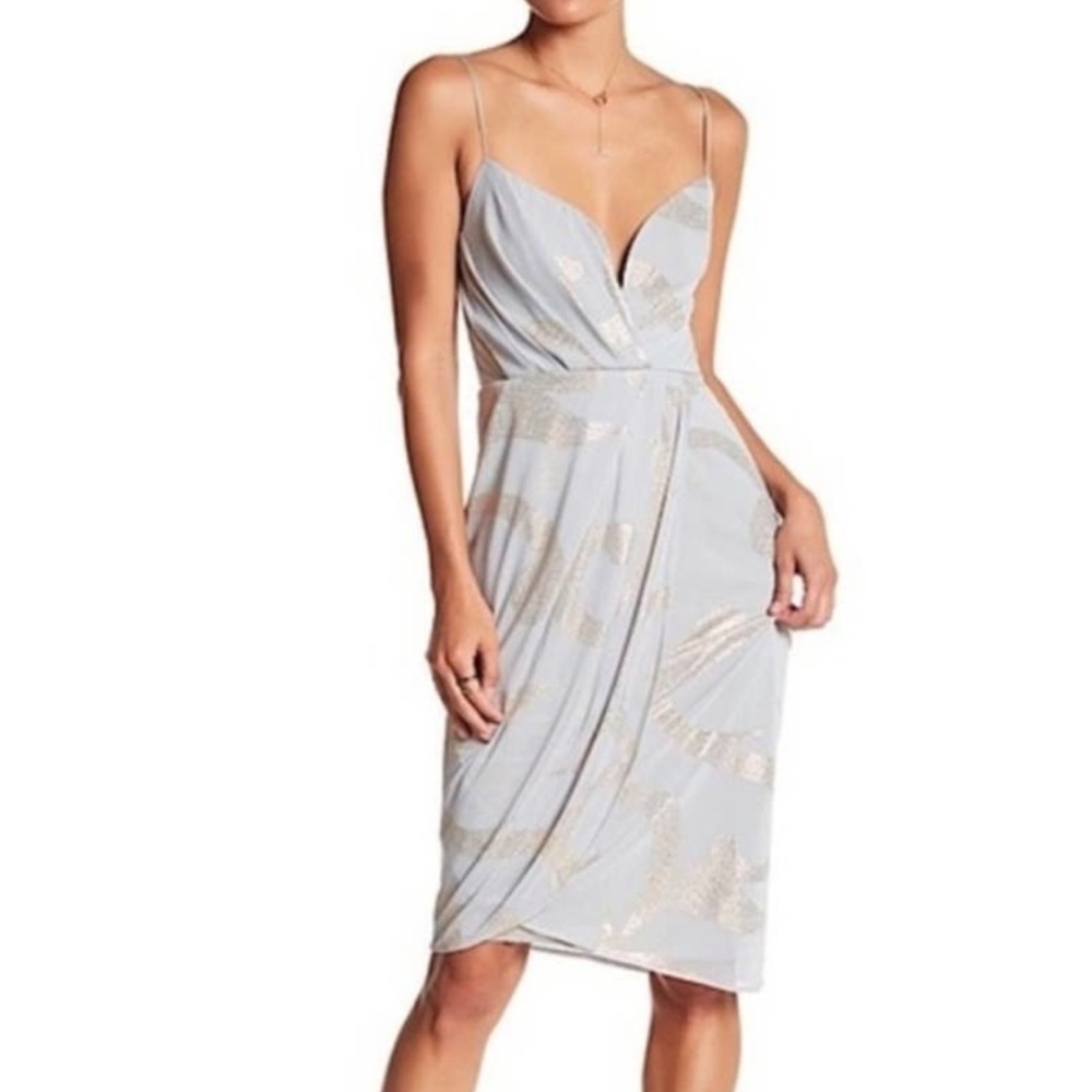 Free People Pretty Tough Venus Draped Metallic Party Dress 2